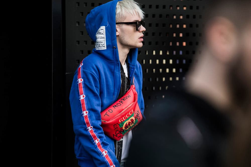 Milan Fashion Week 2018 Streetsnaps Vetements Champion Hoodie