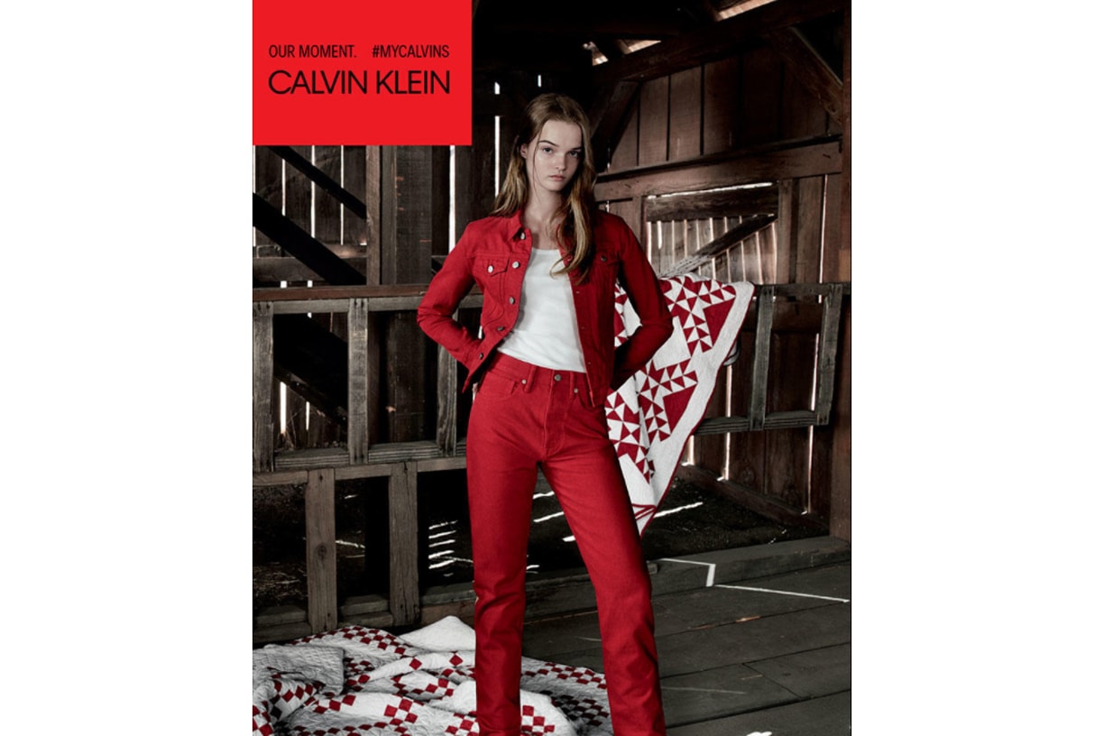 Lulu Tenney Calvin Klein Ad Campaign Denim Red