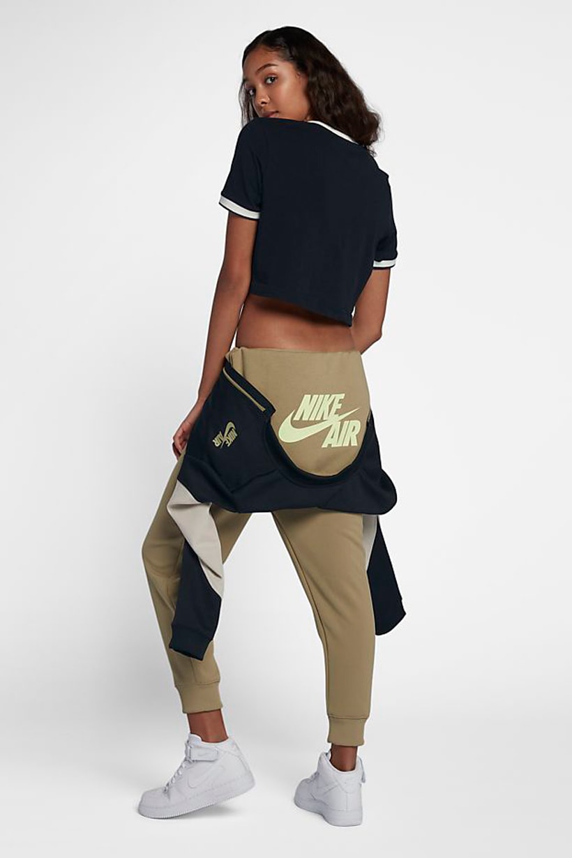 Nike Air Jumpsuit Tan Black Back View With Branding