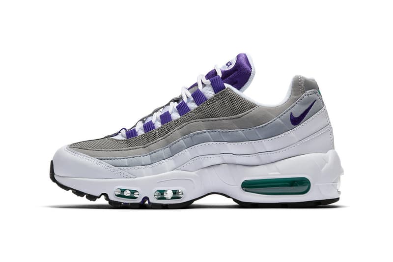 nike air max 95 womens wmns mens unisex sneakers grape 90s retro purple turquoise teal bubble nostalgia og original re-release archive