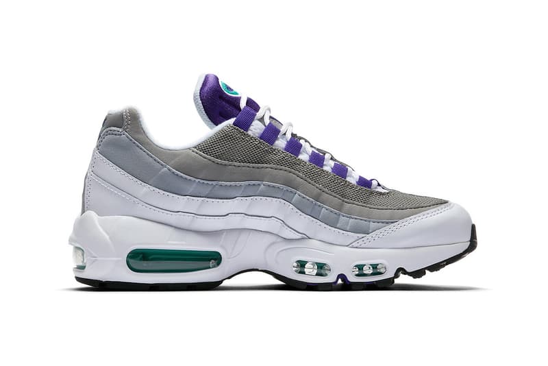 nike air max 95 womens wmns mens unisex sneakers grape 90s retro purple turquoise teal bubble nostalgia og original re-release archive