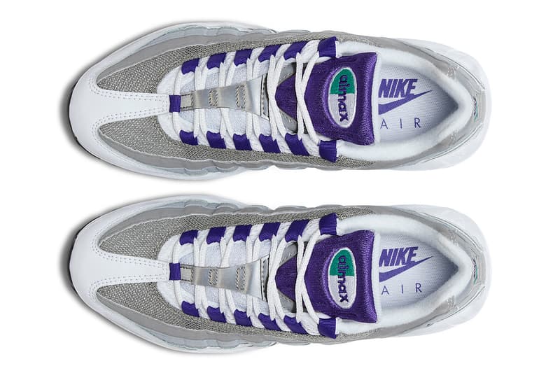 nike air max 95 womens wmns mens unisex sneakers grape 90s retro purple turquoise teal bubble nostalgia og original re-release archive