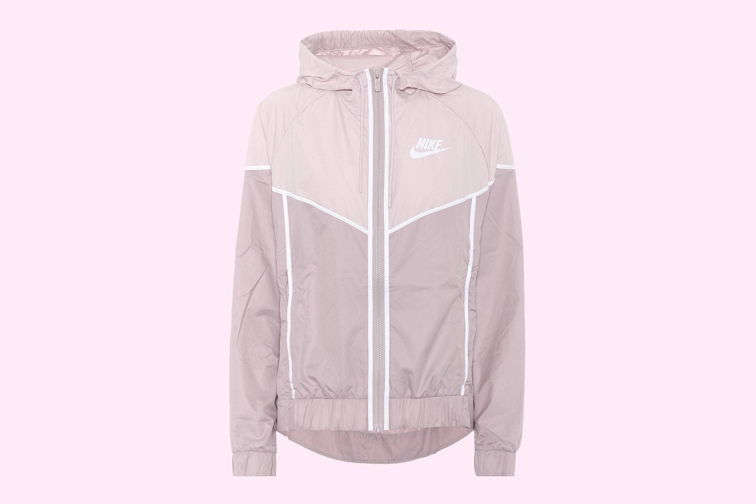 Nike pastel millennial light pink windbreaker windrunner jacket womens swoosh logo where to buy