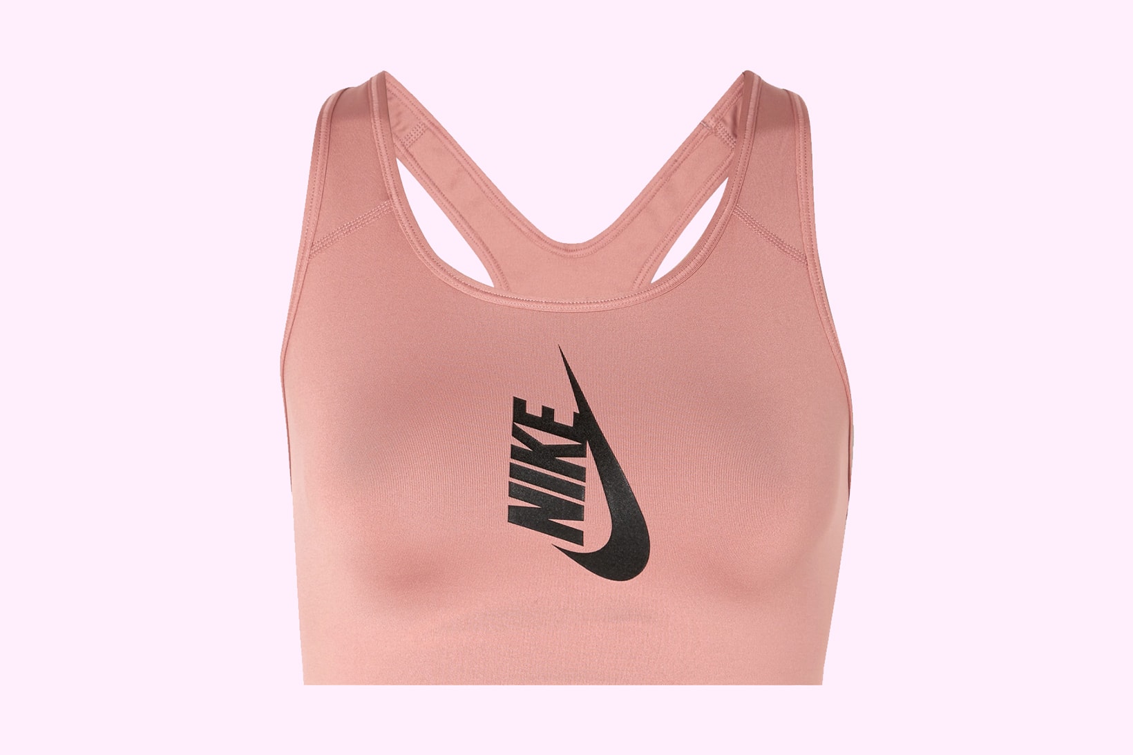 Nike Nikelab sports bra crop pink antique rose millennial swoosh logo racerback activewear where to buy net-a-porter