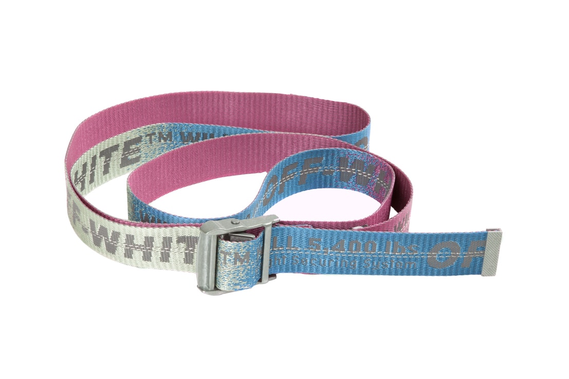 Off-White industrial belt virgil abloh mens womens unisex off white belts ombre pastel pink blue silver gradient where to buy