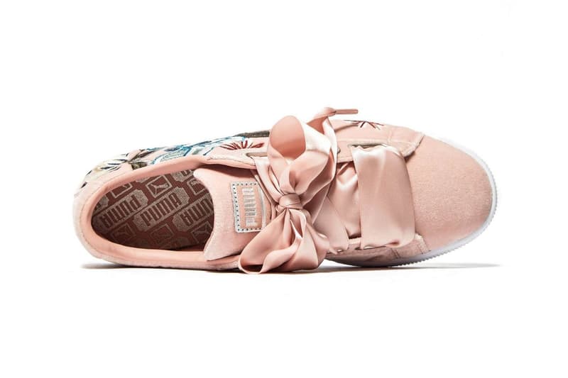 PUMA Basket Heart Embroidered Floral Pink