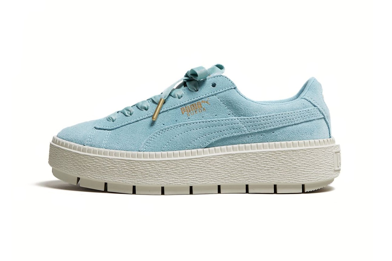 puma suede platform trace sneaker pastel aqua blue