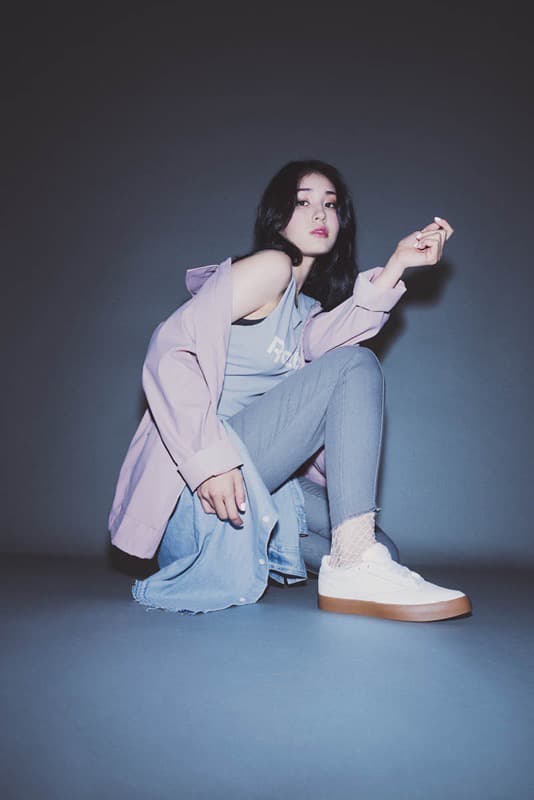 K-Pop Star Somi in Reebok Classic Campaign Club C 85 Sneaker Silhouette