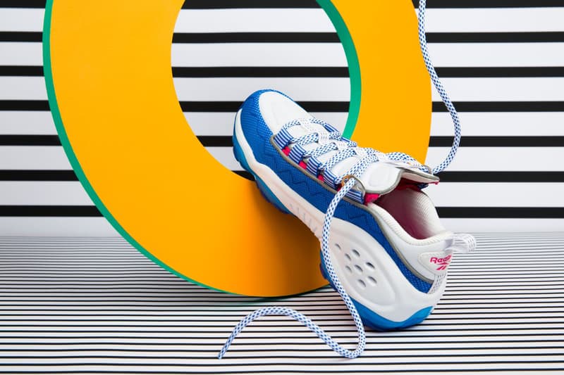 pam pam London Reebok DMX Run 10 Editorial Featuring Georgia Cranstoun Vital Blue Side View