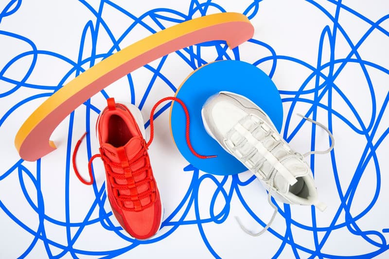 pam pam London Reebok DMX Run 10 Editorial Featuring Georgia Cranstoun Riot Red Chalk Top View