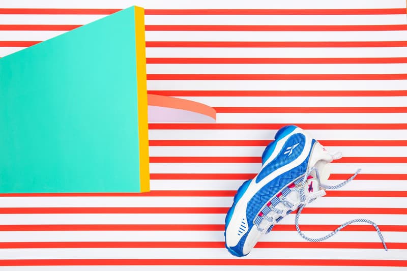 pam pam London Reebok DMX Run 10 Editorial Featuring Georgia Cranstoun Vital Blue Zoomed Out View