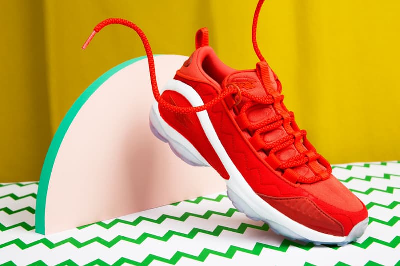pam pam London Reebok DMX Run 10 Editorial Featuring Georgia Cranstoun Riot Red Side View