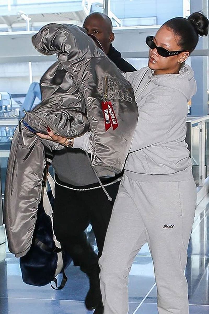 Rihanna JFK Airport New York 2018 Vetements Alpha Industries Balenciaga Triple-S Palace Dior