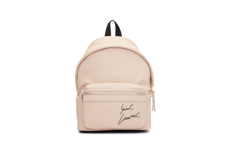 Saint Laurent Mini Leather City Backpack Marble Pink