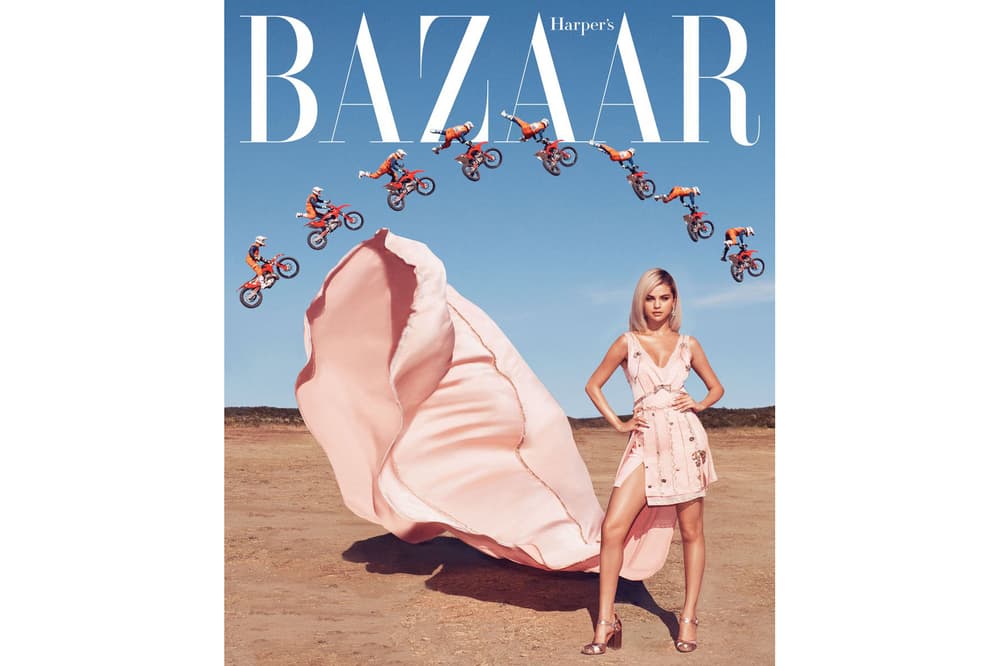 Selena Gomez March Cover Issue Harper's Bazaar Coach 1941 Gown Shoes Earrings