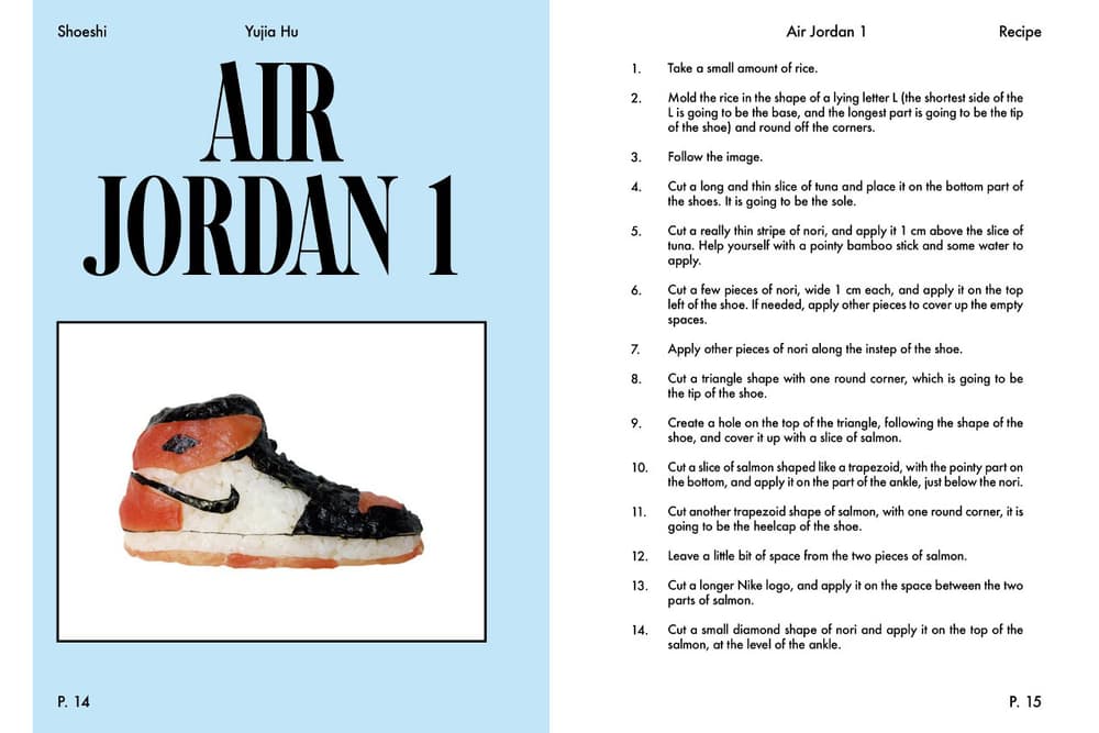 How to Make Shoeshi Sushi Cookbook Air Jordan 1 Sneaker adidas NMD Converse Nike Food Art Yujia Hu Instructions