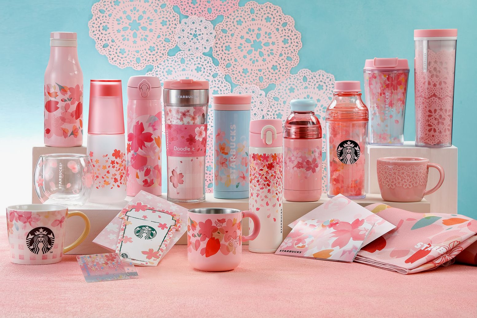 Starbucks Japan Sakura Cherry Blossom Tumblers Mugs 2018 Pink Looking Back