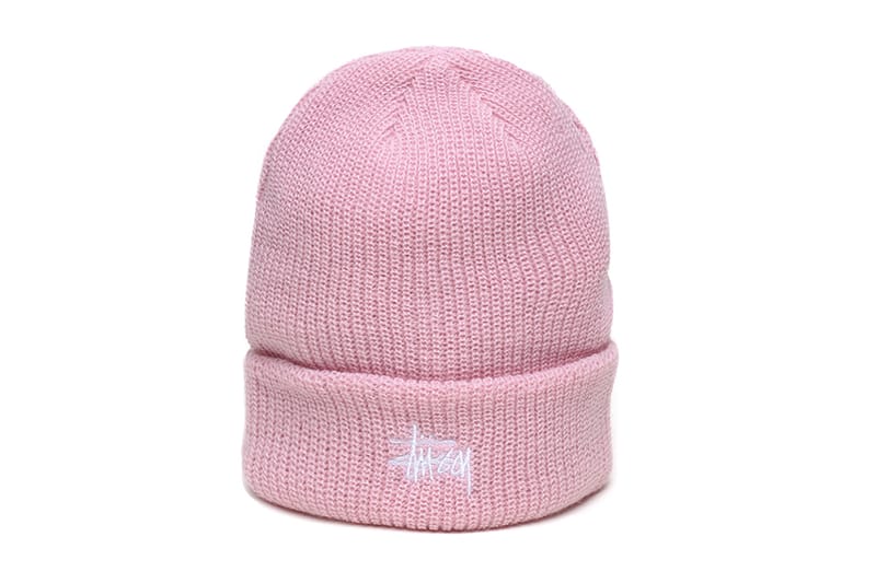 stussy pink beanie