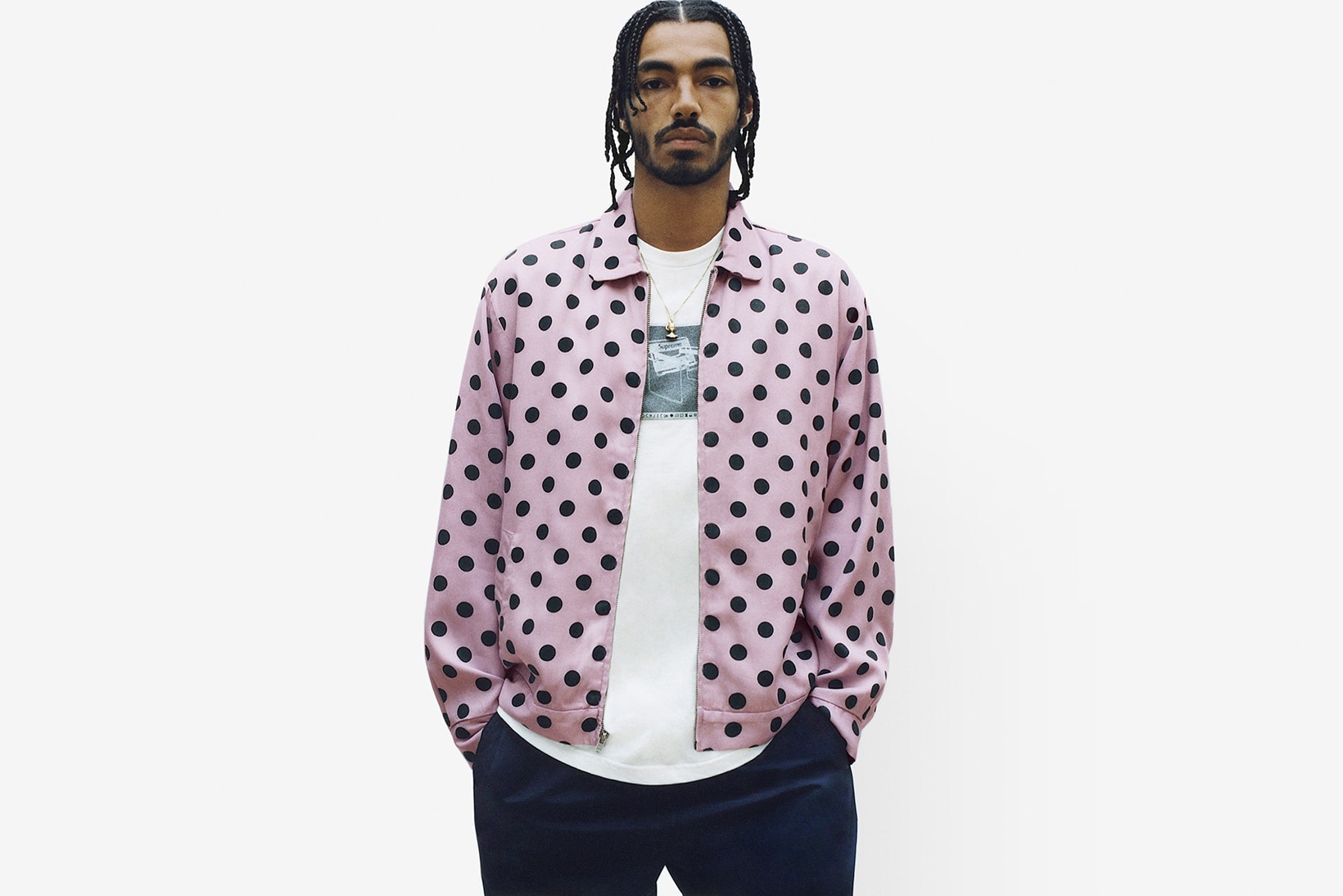 Supreme Spring/Summer 2018 Collection Lookbook Polka Dot Jacket Pink