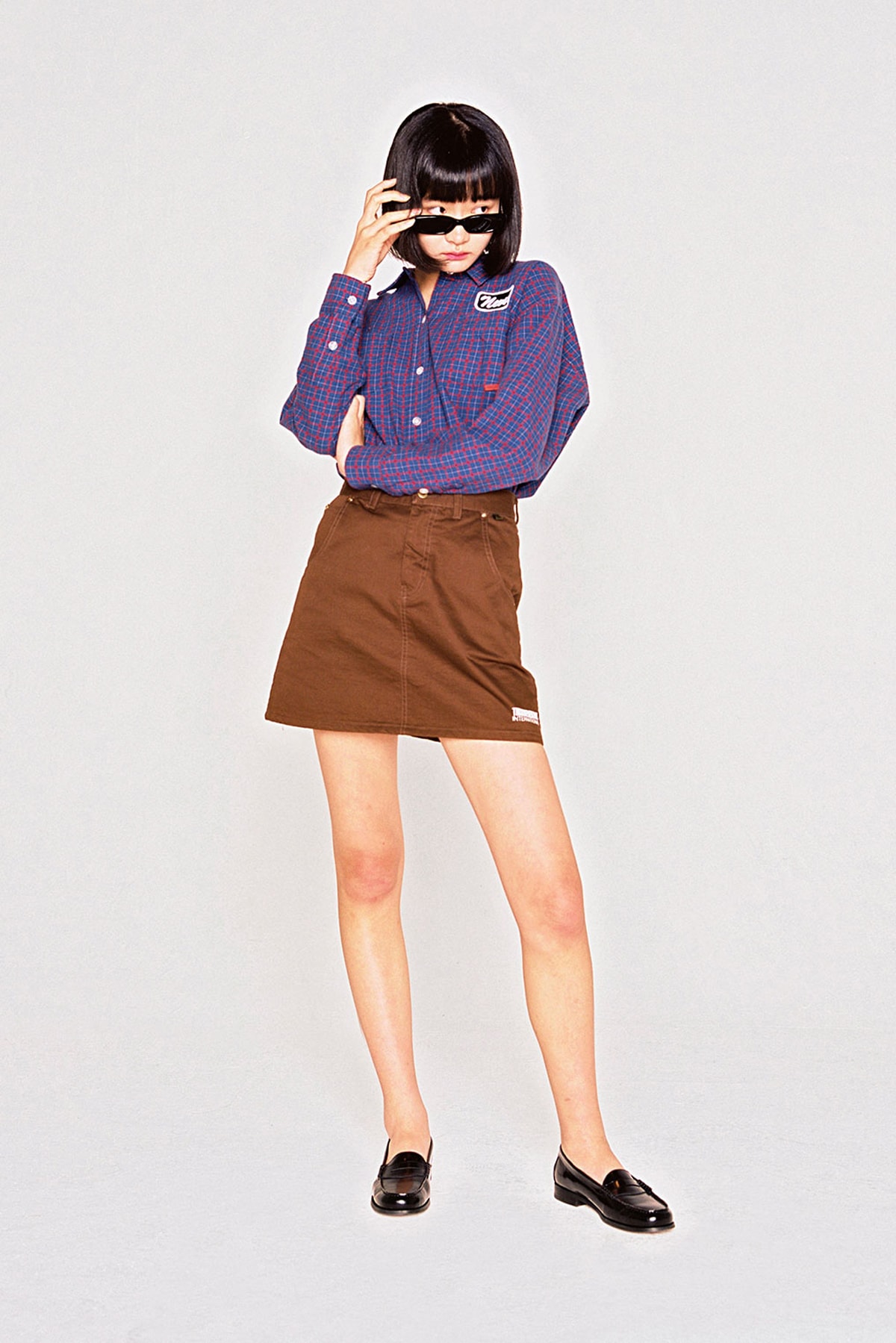 thisisneverthat Spring/Summer 2018 Lookbook Plaid Collared Shirt Skirt Brown