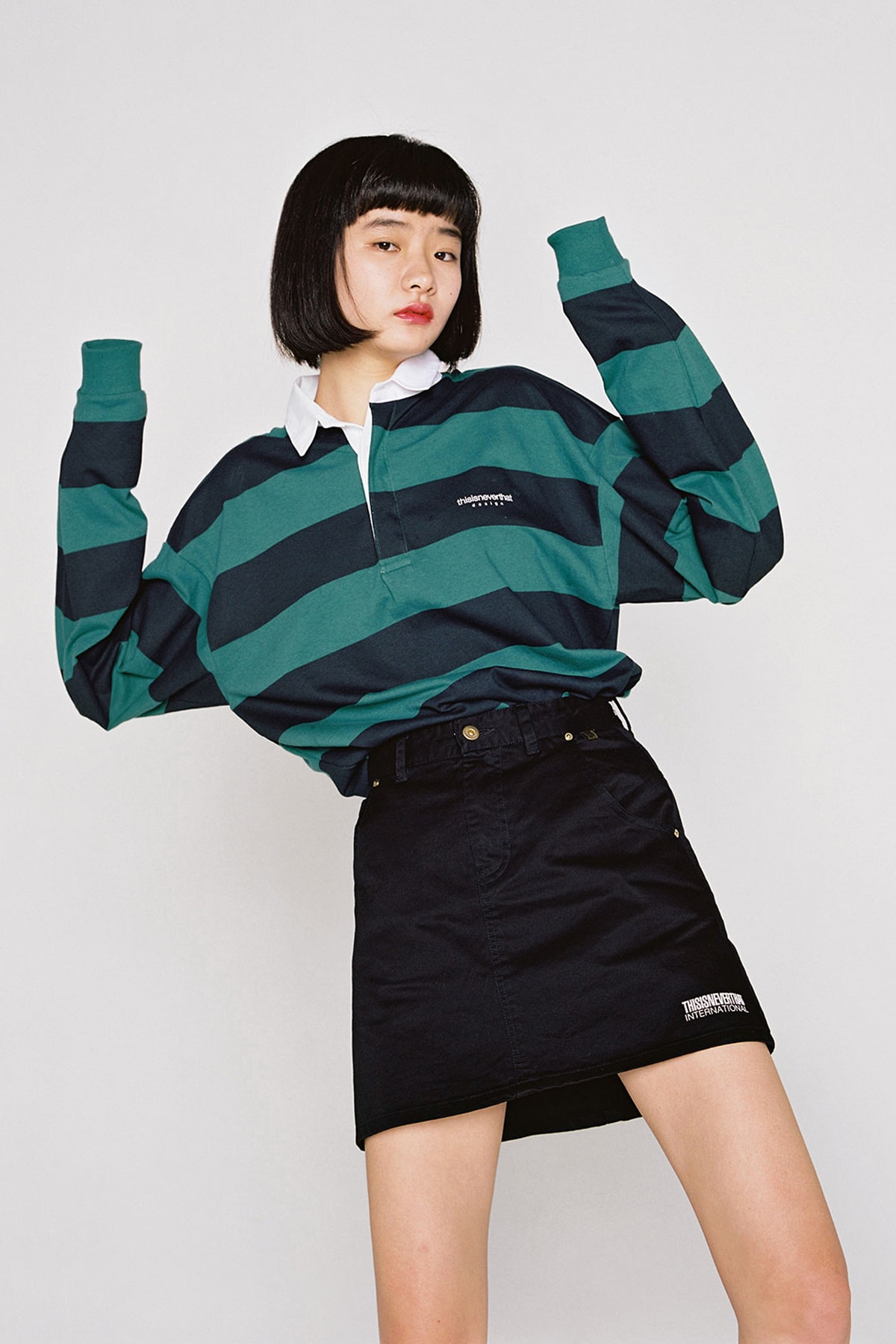 thisisneverthat Spring/Summer 2018 Lookbook Striped Shirt Green Blue