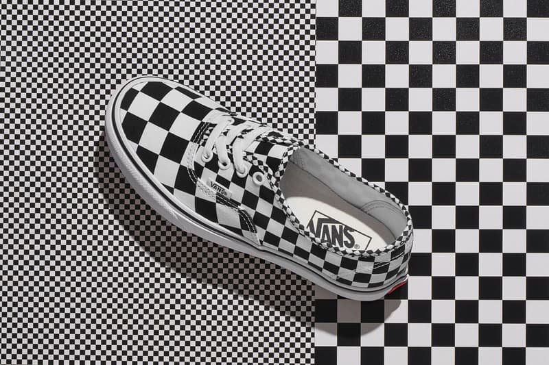 Vans Checkerboard Pattern Sk8-Hi Authentic Sneakers Black White Silhouette Skate Shoe