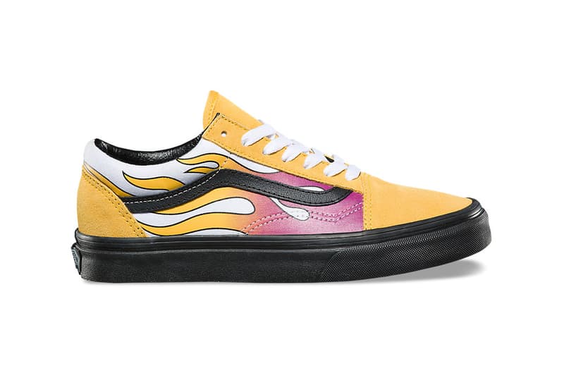 Vans old skool flame pack banana yellow black purple mens womens unisex