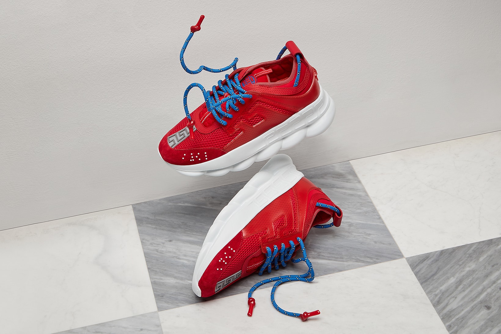 Versace Chain Reaction Sneakers w/ Tags - Red Sneakers, Shoes