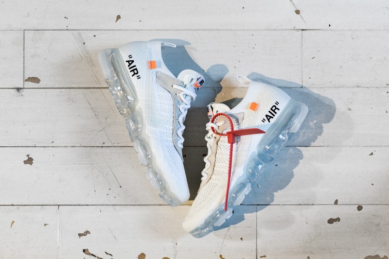 Virgil Abloh x Nike Air VaporMax Flyknit White Off-White Sneakers Shoes Collaboration Collection