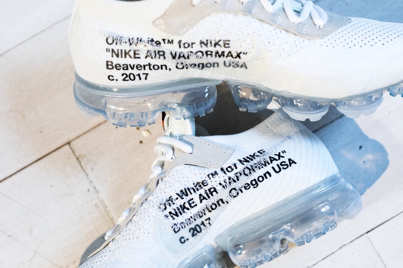 Virgil Abloh x Nike Air VaporMax Flyknit White Off-White Sneakers Shoes Collaboration Collection