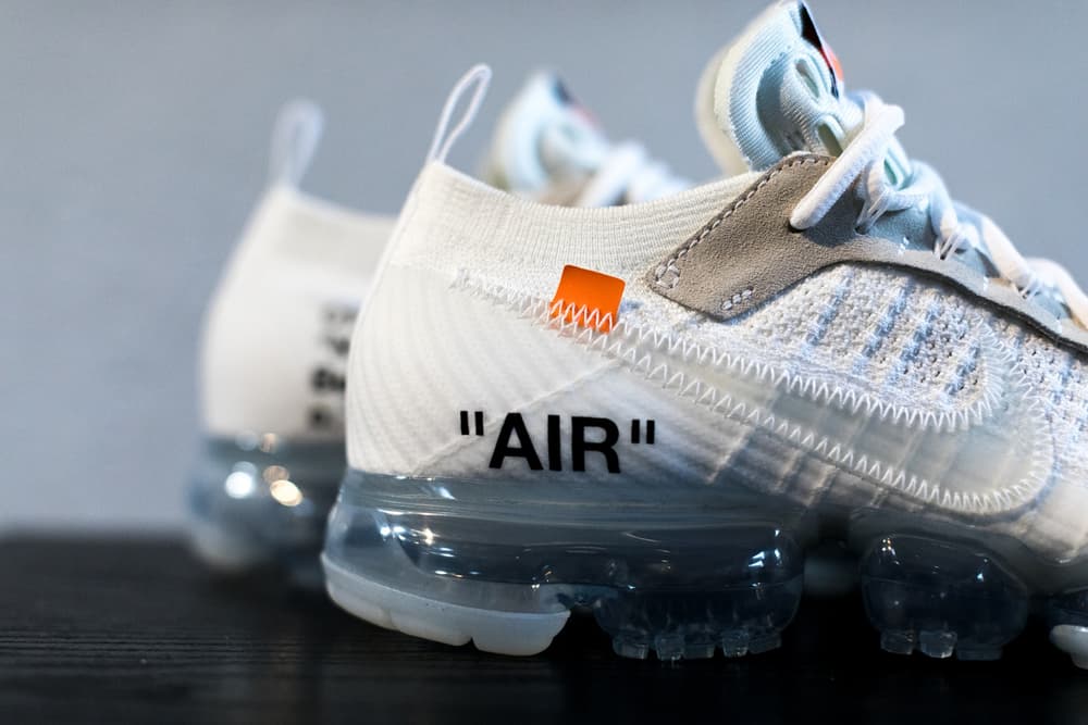 Virgil Abloh x Nike Air VaporMax Flyknit White Off-White Sneakers Shoes Collaboration Collection