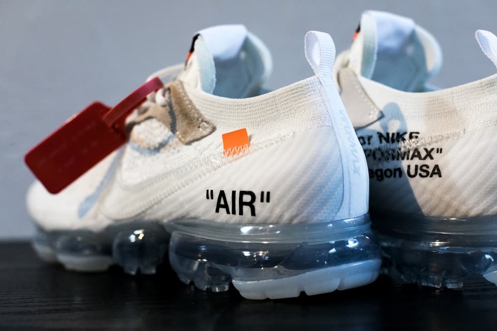 Virgil Abloh x Nike Air VaporMax Flyknit White Off-White Sneakers Shoes Collaboration Collection