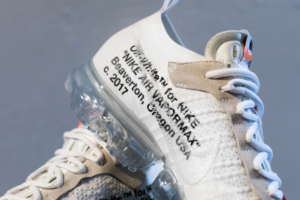 Virgil Abloh x Nike Air VaporMax Flyknit White Off-White Sneakers Shoes Collaboration Collection