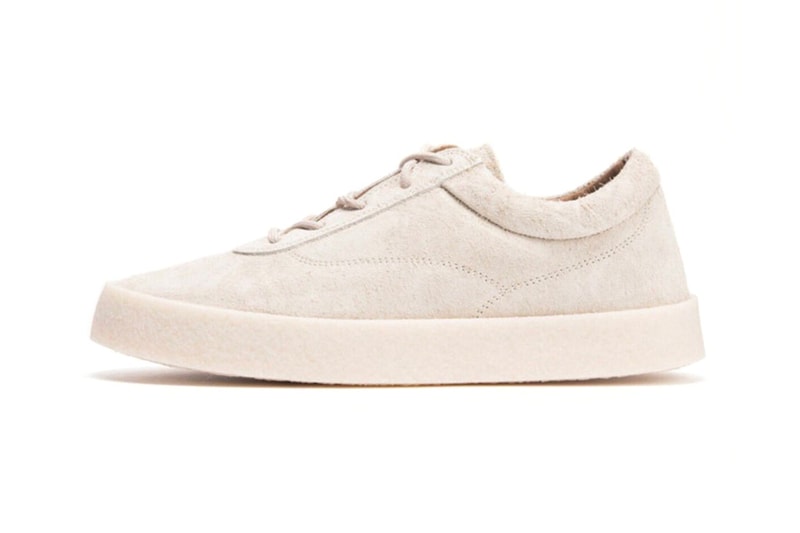 Yeezy Season 6 Chalk Thick Snaggy Suede Crepe Sneaker Left Side View