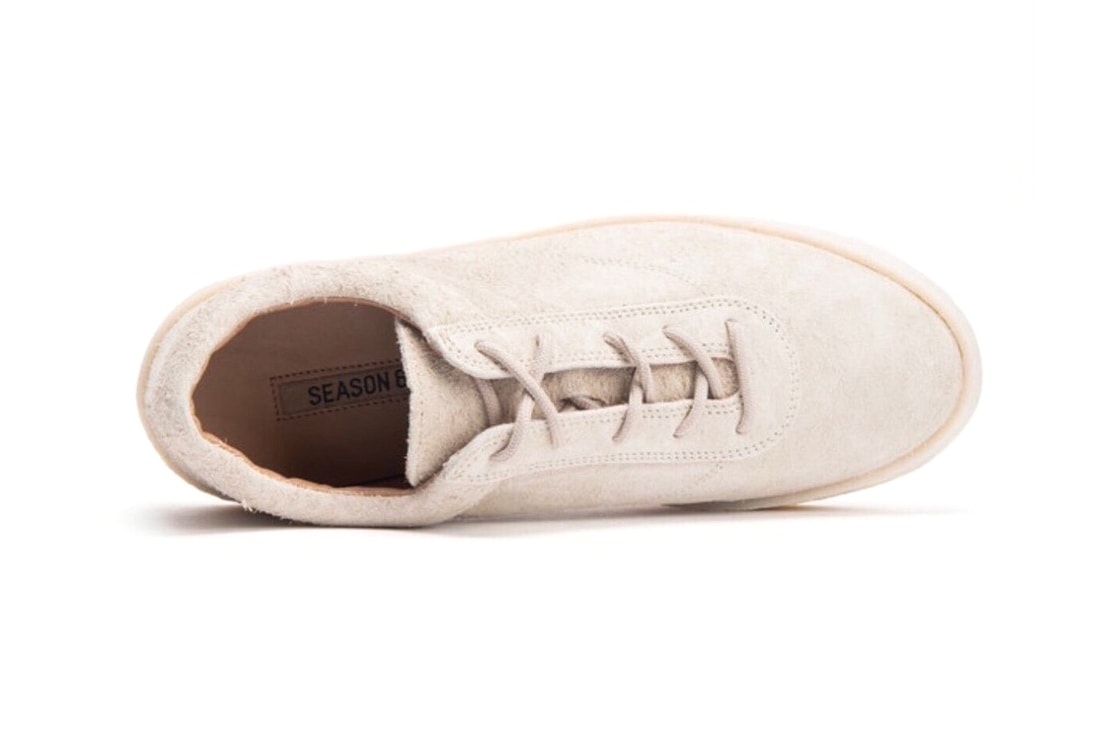 Yeezy Season 6 Chalk Thick Snaggy Suede Crepe Sneaker Top View