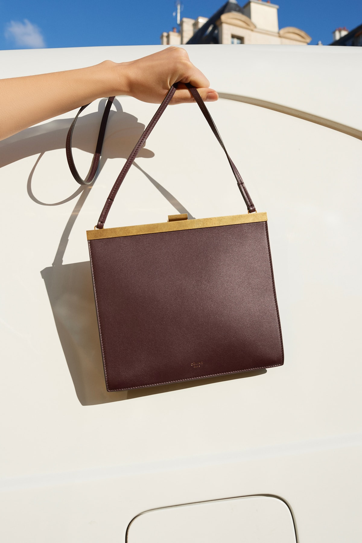 Celine E-Commerce Launch 24 Sevres Clasp Bag Burgundy Gold