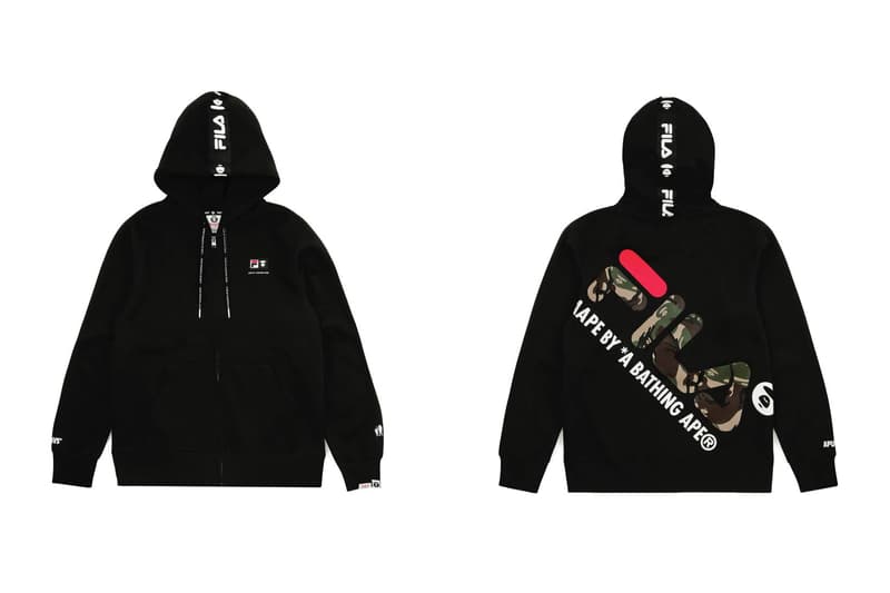 AAPE by A Bathing Ape FILA Spring Summer 2018 Hoodie Black