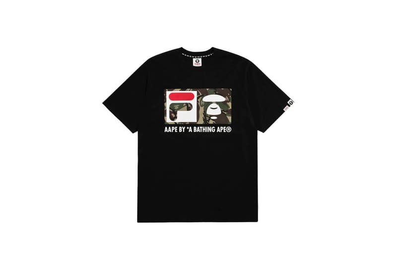 AAPE by A Bathing Ape FILA Spring Summer 2018 Short Sleeve Shirt Black