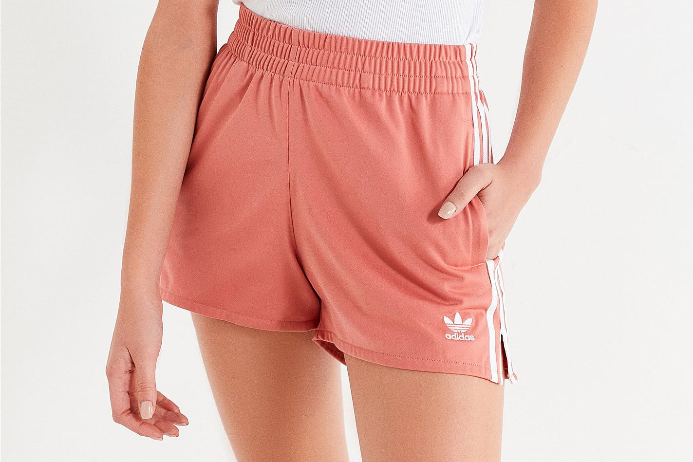 pink adidas shorts womens