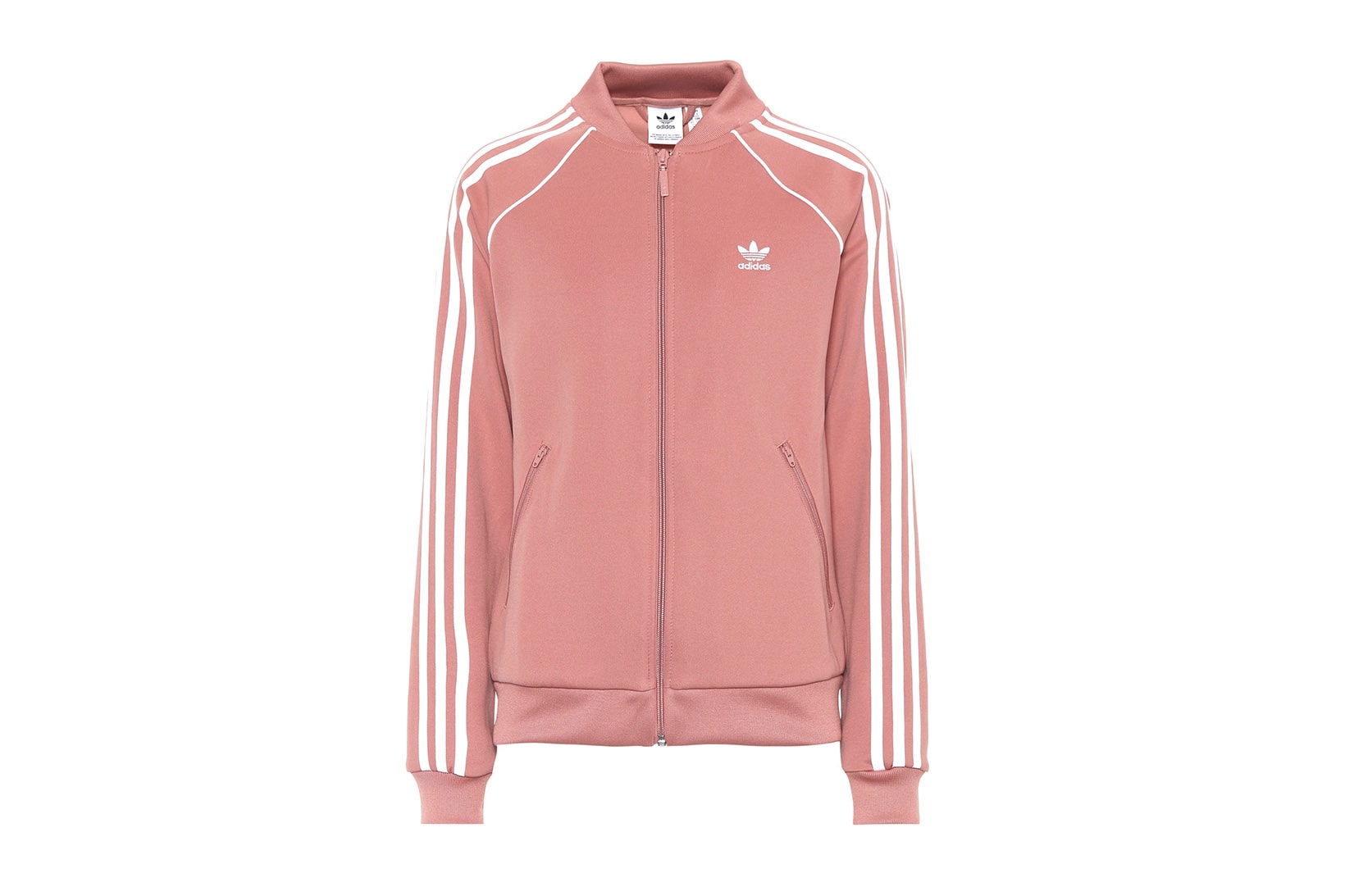 adidas Originals dusky ash pink pastel track jacket zipped retro trefoil logo three stripe where to buy mytheresa.com