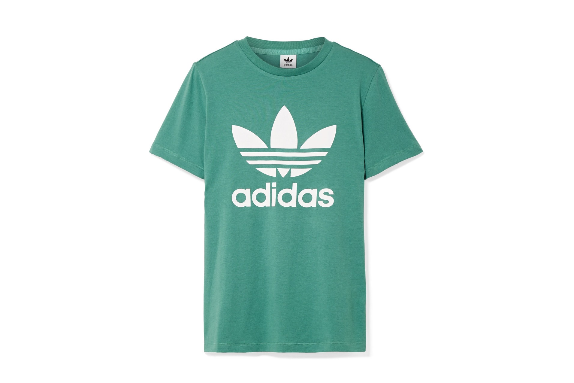 adidas Originals Trefoil Logo T-Shirt in Green White Retro Streetwear Staple Piece Sporty