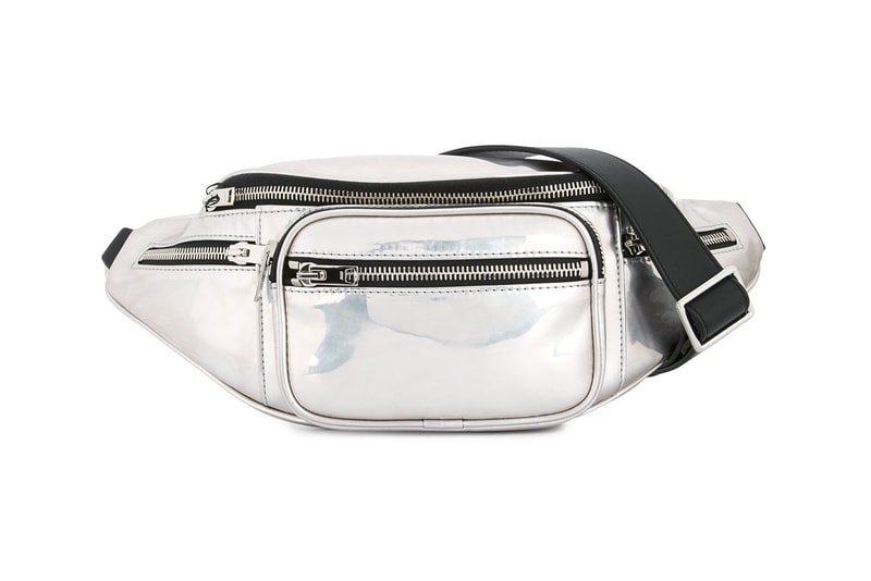 Alexander Wang Metallic Silver Attica Fanny Pack Mirror Shiny Belt Bag Bumbag Crossbody where to buy FARFETCH