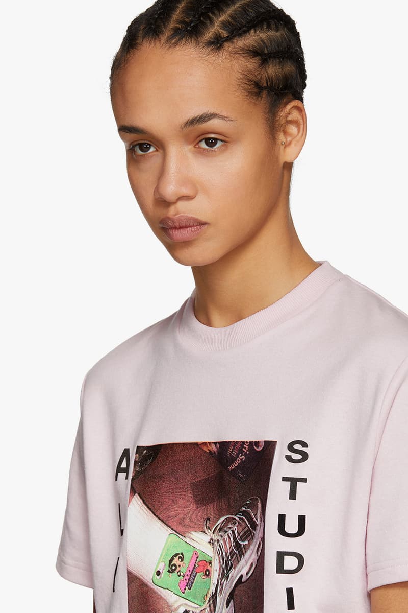 alyx pink shirt powerpuff girls cartoon network nike air max plus matthew williams front view close up zoom