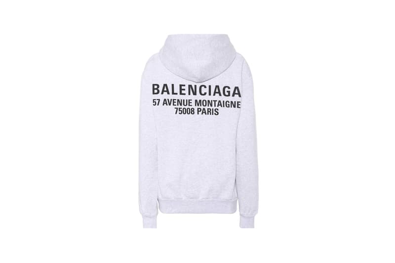 Balenciaga Logo Printed Cotton Hoodie Light Heather Grey Rainbow