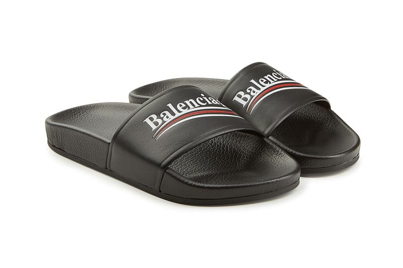 Balenciaga Political Logo Slides Bernie Sanders Black Demna Gvasalia Price