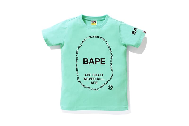 bape a bathing ape text ape head tee tshirts women turquoise green