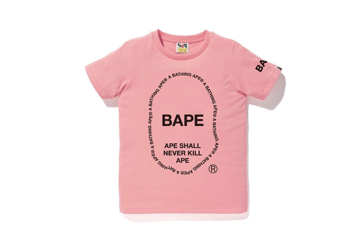 bape a bathing ape text ape head tee tshirts women pink
