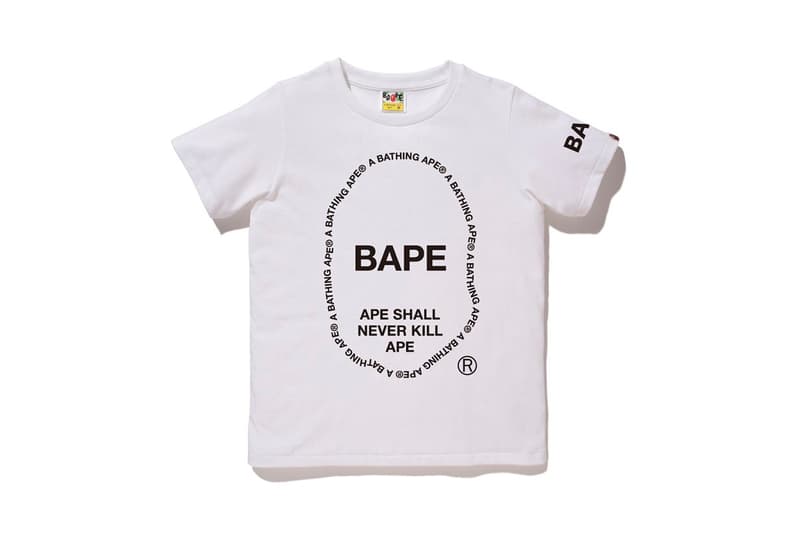 bape a bathing ape text ape head tee tshirts women white