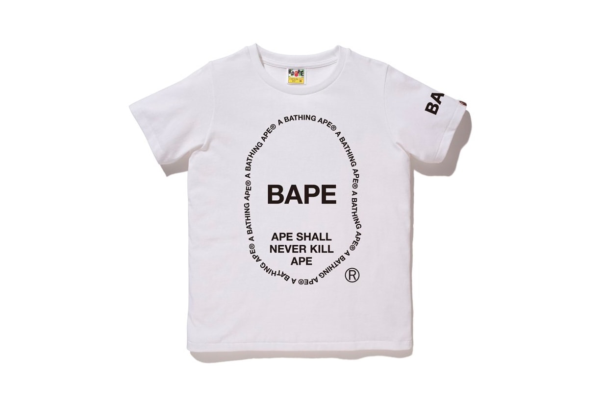bape a bathing ape text ape head tee tshirts women white