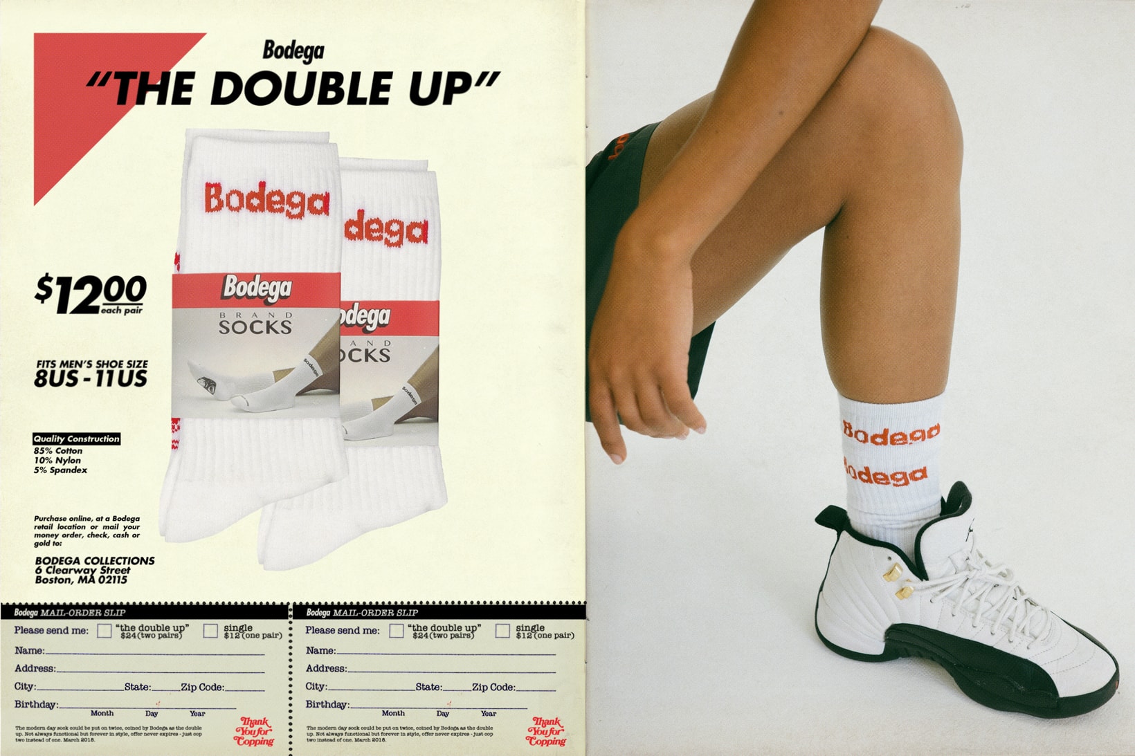 Bodega Spring/Summer 2018 Delivery 1 Lookbook Logo Socks White Red